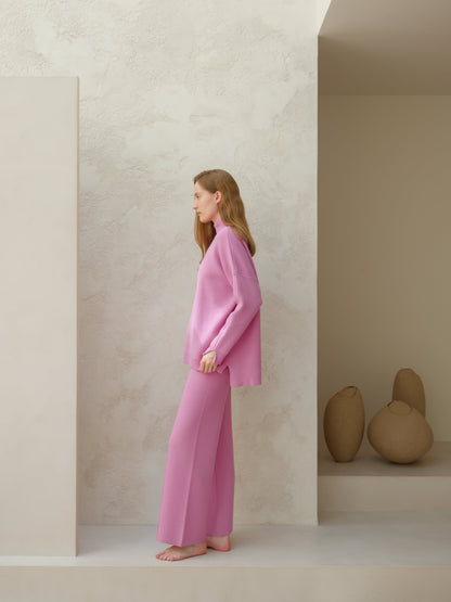 Knitwear Wool & Cashmere Mix Solid Maxi Turtleneck Sweater San Rocco Italia