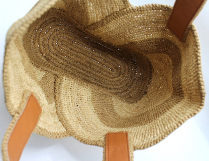 Handbag & Wallet Accessories Yasmin - Handmade Natural Raffia Tulip Tote Bag Natural Color San Rocco Italia