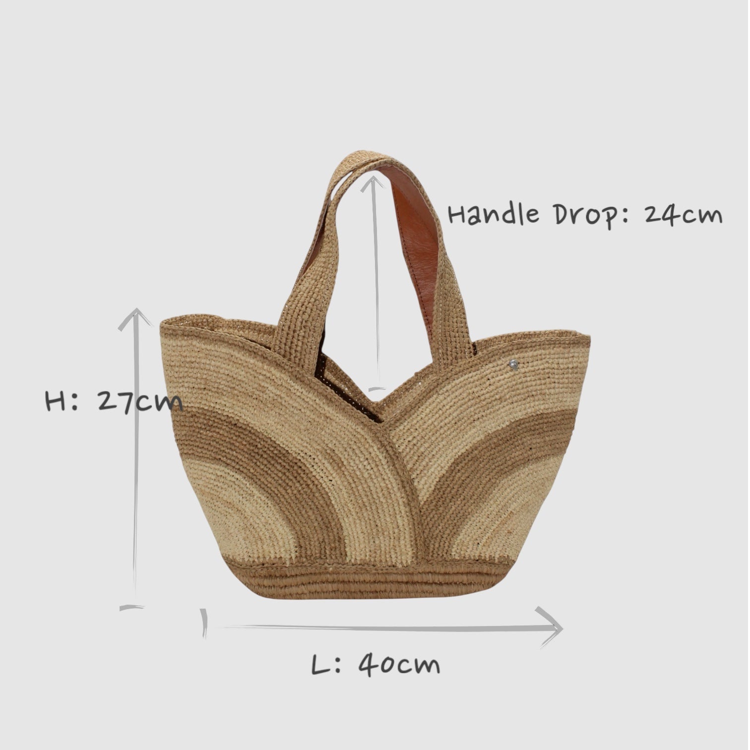 Handbag & Wallet Accessories Yasmin - Handmade Natural Raffia Tulip Tote Bag Natural Color San Rocco Italia