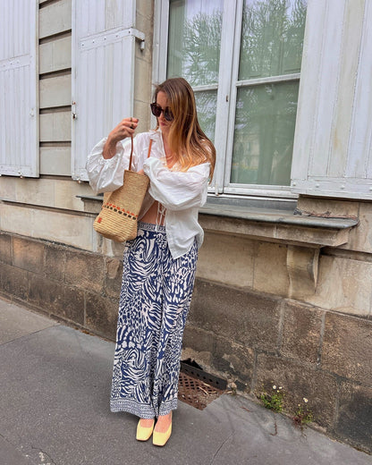 Handbag & Wallet Accessories Zola - Handmade Natural Raffia Tote Bag - Pastel Green and Amber San Rocco Italia