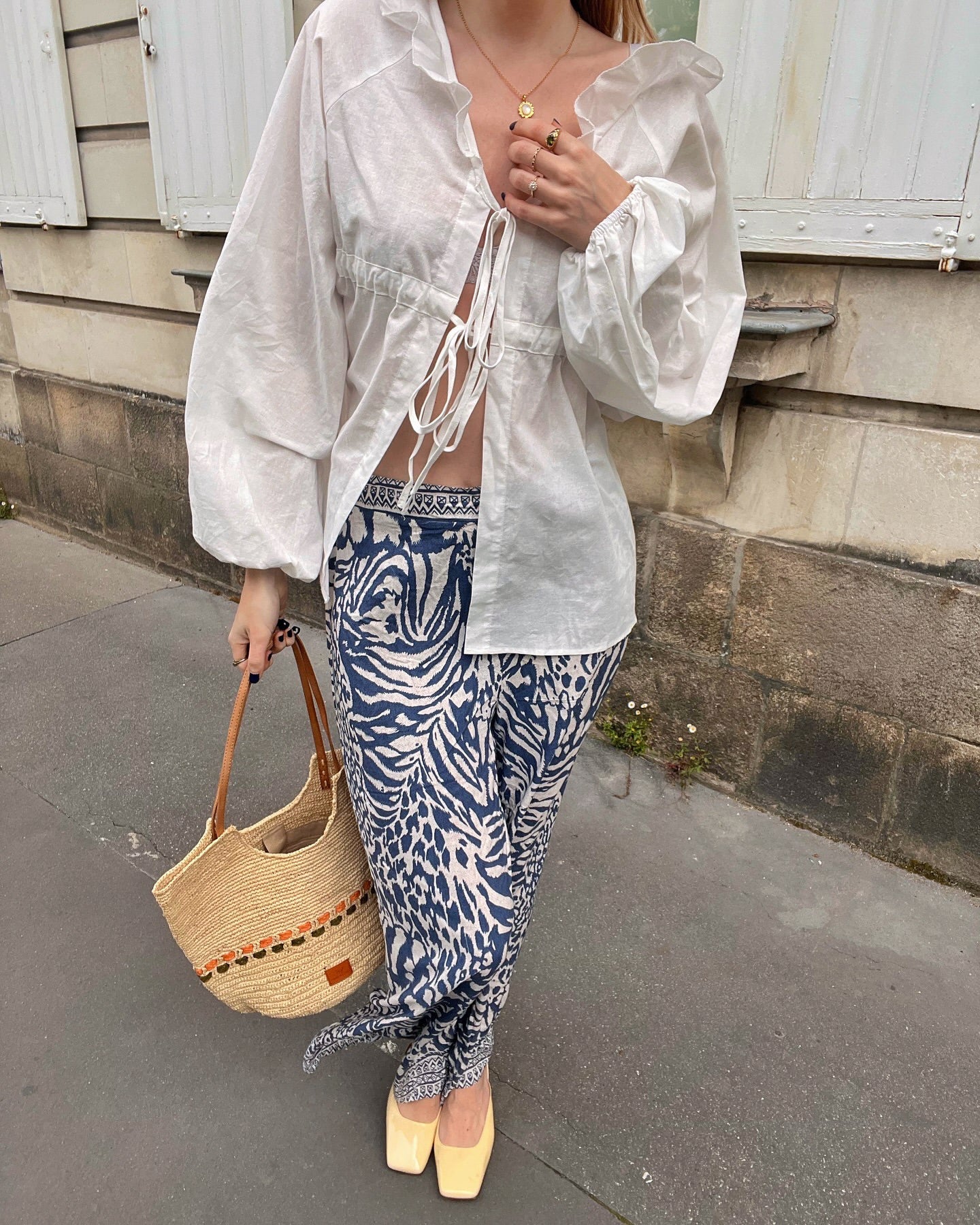 Handbag & Wallet Accessories Zola - Handmade Natural Raffia Tote Bag - Pastel Green and Amber San Rocco Italia