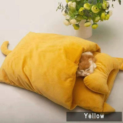 Cosy Winter Cat Bed with Pillow - Premium Pet products - Just €36.95! Shop now at San Rocco Italia