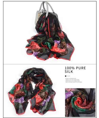 100% Silk Chiffon Scarf - Available in a variety of colours | 175 x 65 cm (69 x 26 inches) - Premium Accessories - Shop now at San Rocco Italia