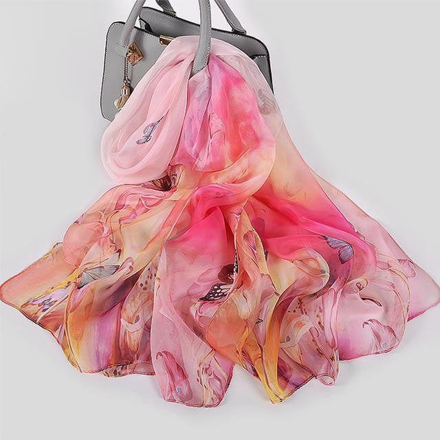 100% Silk Chiffon Scarf - Available in a variety of colours | 175 x 65 cm (69 x 26 inches) - Premium Accessories - Shop now at San Rocco Italia