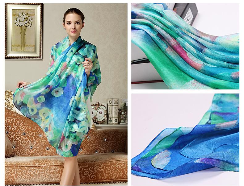 Large, Sheer Genuine Mulberry Silk Scarf | 175 x 110 cm (approx. 69 x 43 inches) - Premium Accessories - Shop now at San Rocco Italia