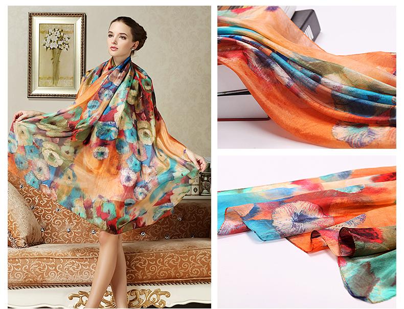 Large, Sheer Genuine Mulberry Silk Scarf | 175 x 110 cm (approx. 69 x 43 inches) - Premium Accessories - Shop now at San Rocco Italia