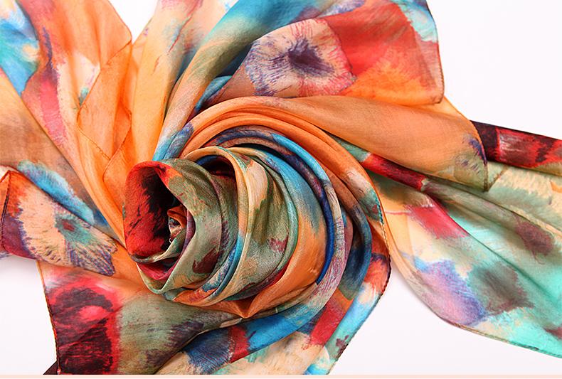 Large, Sheer Genuine Mulberry Silk Scarf | 175 x 110 cm (approx. 69 x 43 inches) - Premium Accessories - Shop now at San Rocco Italia