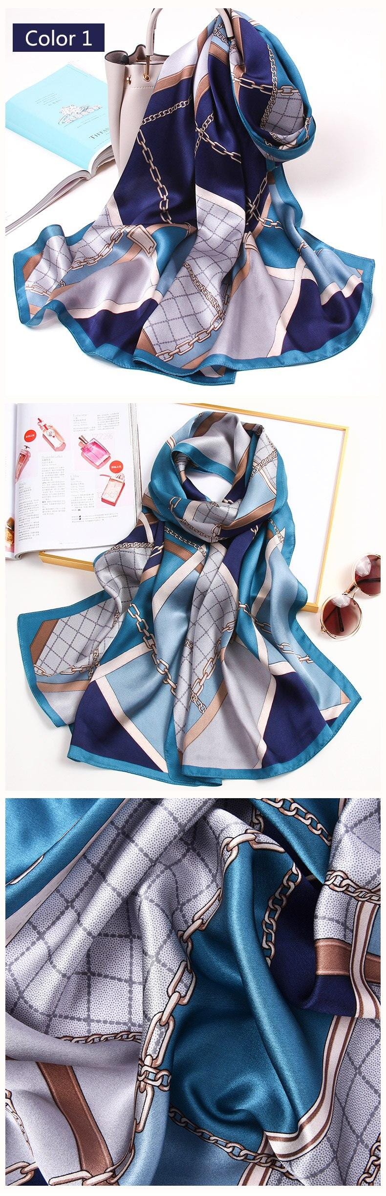 Long Rectangle Silk Scarves - 170x53 cm (approx. 67 x 21 inches) - Premium Accessories - Scarves - Shop now at San Rocco Italia