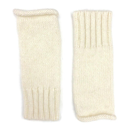 Snow White Essential Knit Alpaca Fingerless Gloves - Premium Accessories - Just €84.95! Shop now at San Rocco Italia