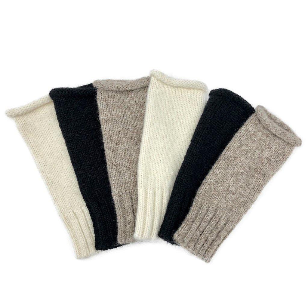 Snow White Essential Knit Alpaca Fingerless Gloves - Premium Accessories - Shop now at San Rocco Italia
