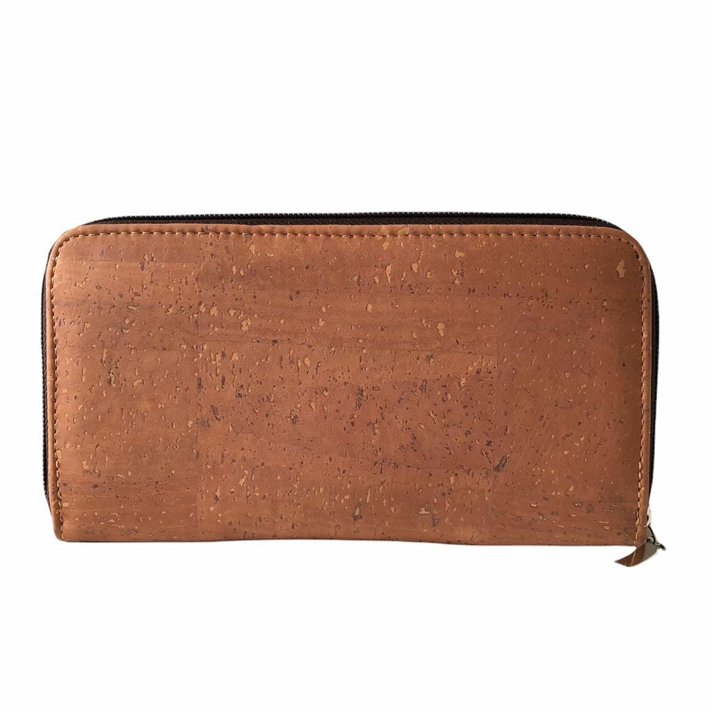 Cork Vegan Leather Zip Wallet for Women - Rosy Brown - Premium Bags & Wallets - Shop now at San Rocco Italia