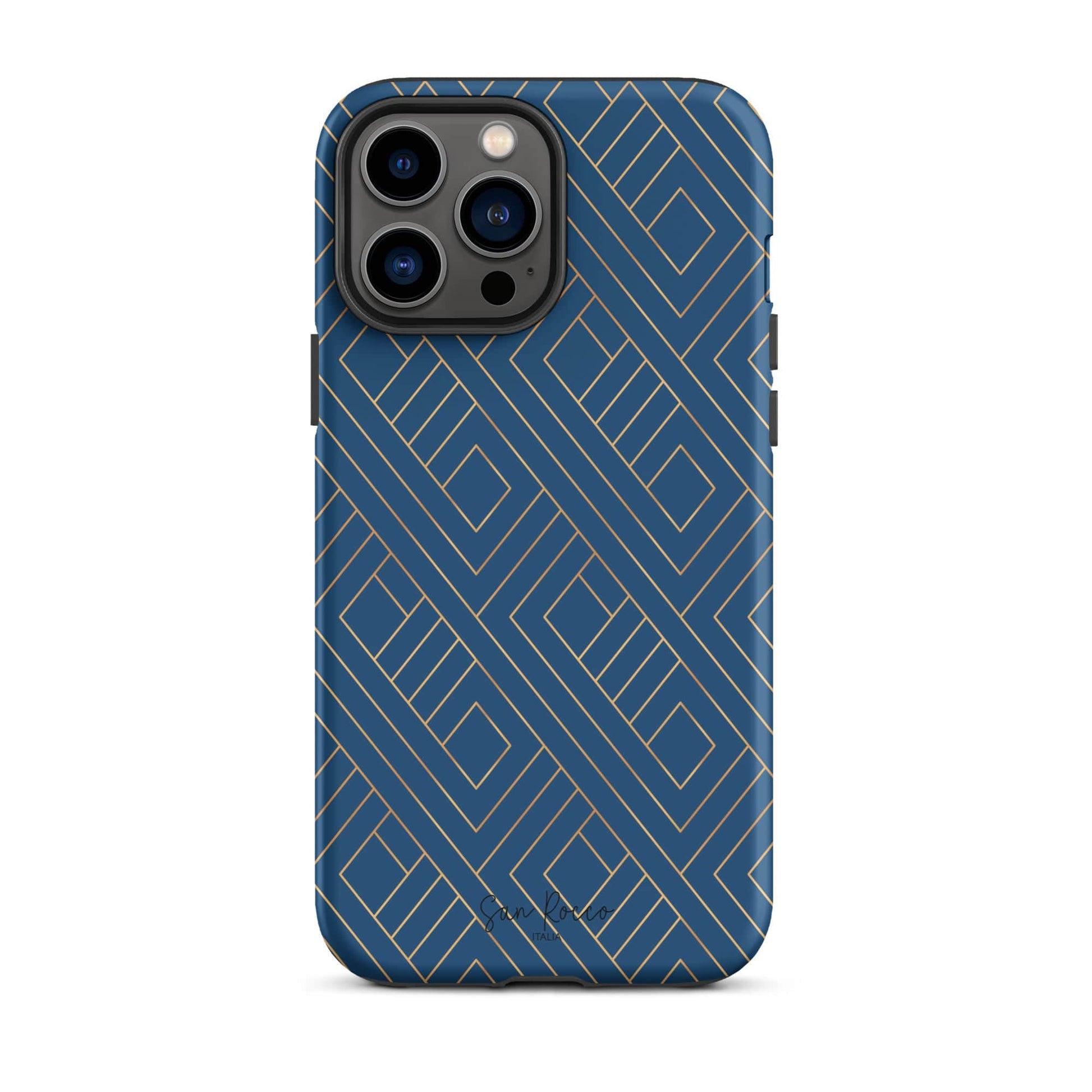 Blue and Gold Tough Case for iPhone® - Premium  - Shop now at San Rocco Italia