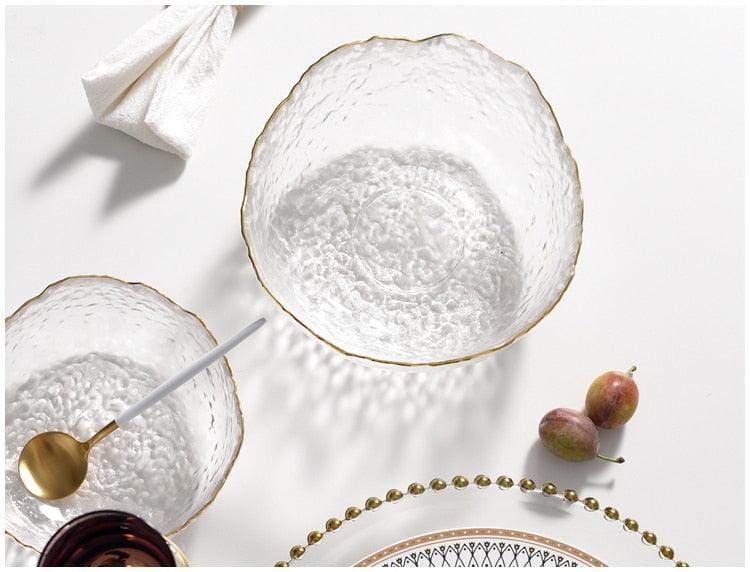 Iceberg Glass Bowl with Gilded Edge - Premium Bowl - Shop now at San Rocco Italia