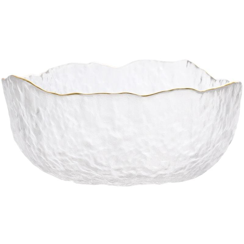 Iceberg Glass Bowl with Gilded Edge - Premium Bowl - Shop now at San Rocco Italia