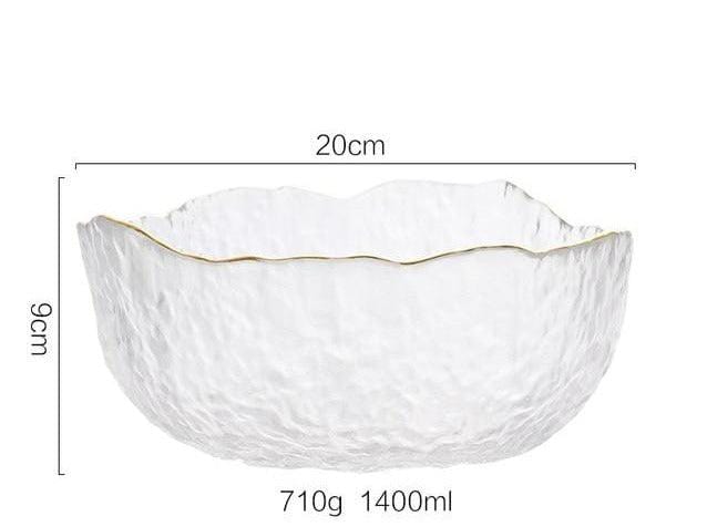 Iceberg Glass Bowl with Gilded Edge - Premium Bowl - Shop now at San Rocco Italia