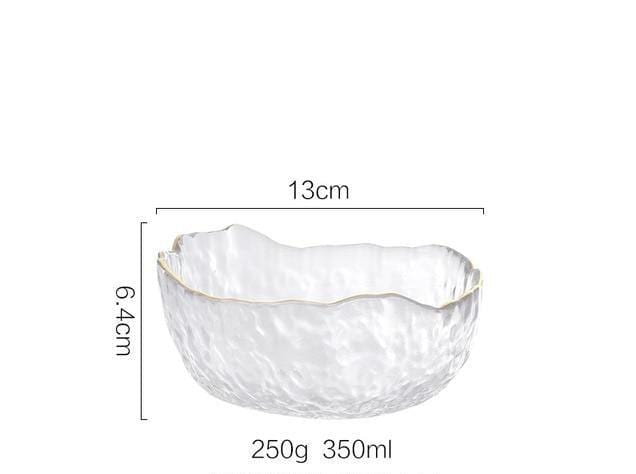 Iceberg Glass Bowl with Gilded Edge - Premium Bowl - Shop now at San Rocco Italia