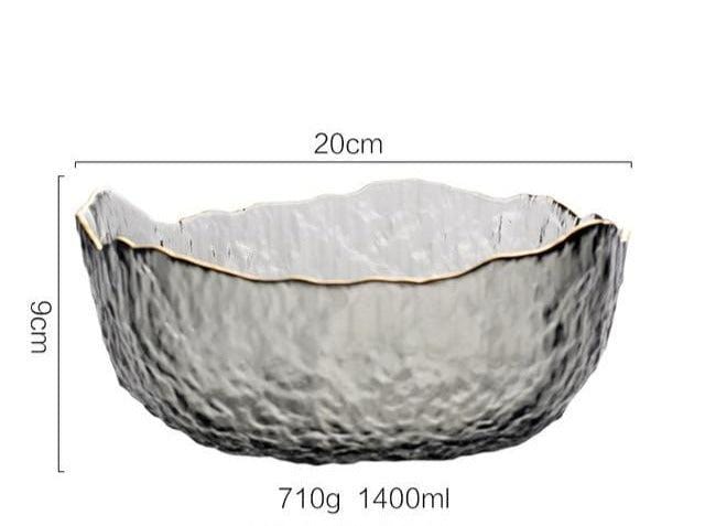 Iceberg Glass Bowl with Gilded Edge - Premium Bowl - Shop now at San Rocco Italia
