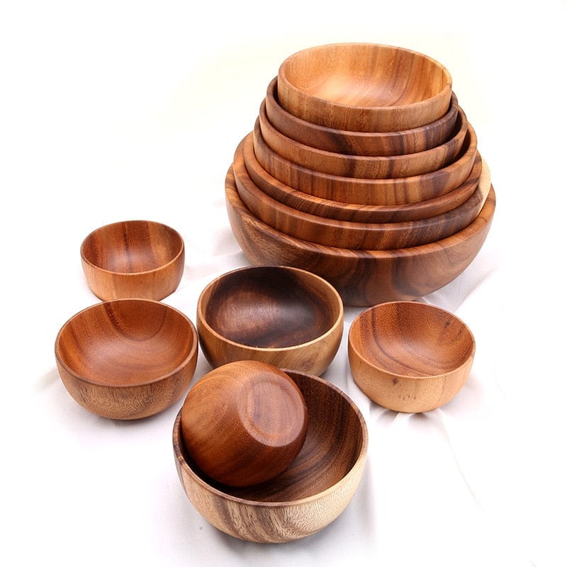 Solid Acacia Wood Nesting Bowls - Premium Bowls - Shop now at San Rocco Italia