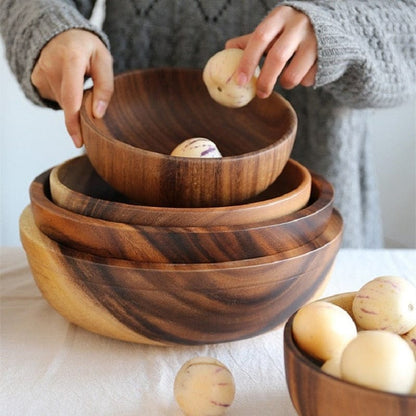 Solid Acacia Wood Nesting Bowls - San Rocco Italia