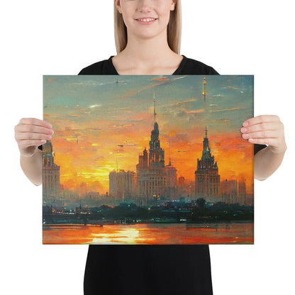 Sunset over the City Canvas Print - Canvas Print - San Rocco Italia