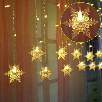 Flashing Indoor/Outdoor Snowflake LED Curtain Lights with 8 modes - Premium Christmas Lights - Just €29.95! Shop now at San Rocco Italia