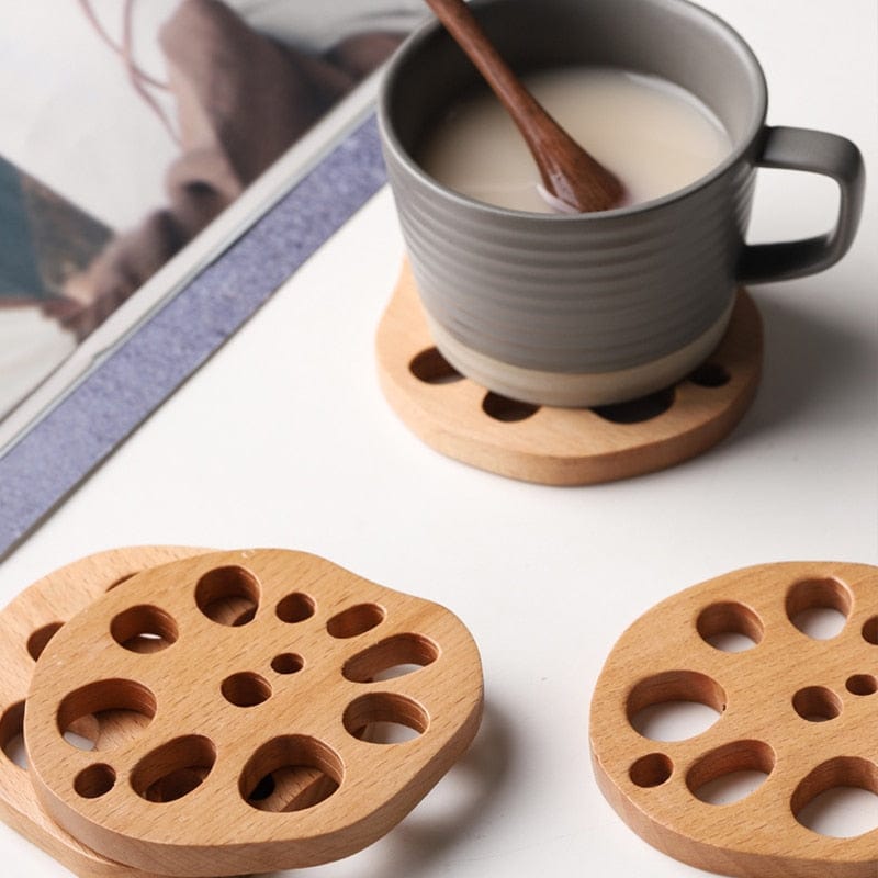 Lotus Root Wooden Coaster Set - 4 pieces - Coasters - San Rocco Italia