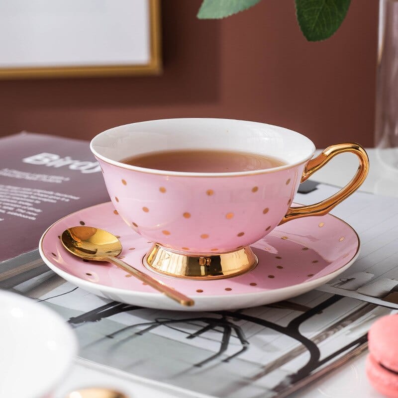 Pretty in Pink Afternoon Tea Set | Bone China Cups, Saucers, Teapot and Candle Teapot Warmer - Premium Coffee & Tea Sets - Shop now at San Rocco Italia