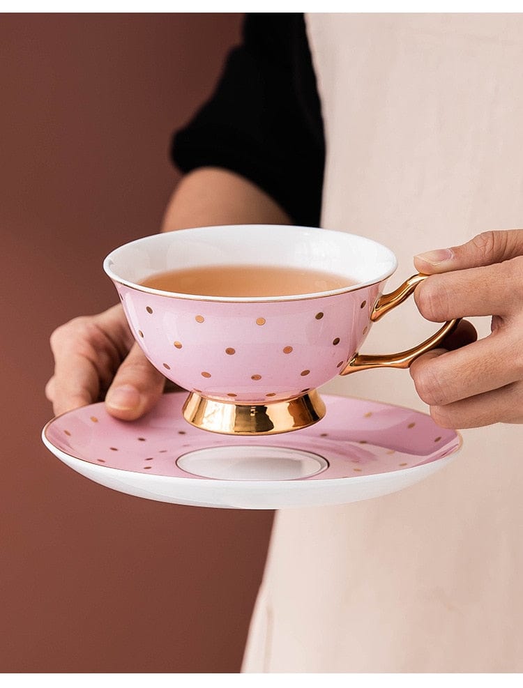 Pretty in Pink Afternoon Tea Set | Bone China Cups, Saucers, Teapot and Candle Teapot Warmer - Premium Coffee & Tea Sets - Shop now at San Rocco Italia