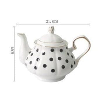 Retro Black and White Polka Dot and Striped Teapots, Cups, Saucers and Plates - Premium Cups - Just €37.95! Shop now at San Rocco Italia