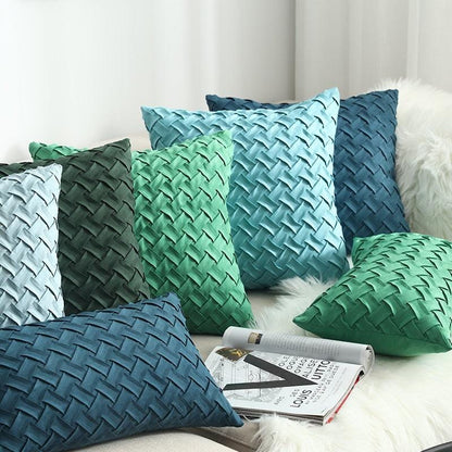 Blue Jewel Toned Faux Suede Woven Throw Pillow Covers | 45x45cm/30x50cm - Premium Cusion Cover - Just €20.95! Shop now at San Rocco Italia
