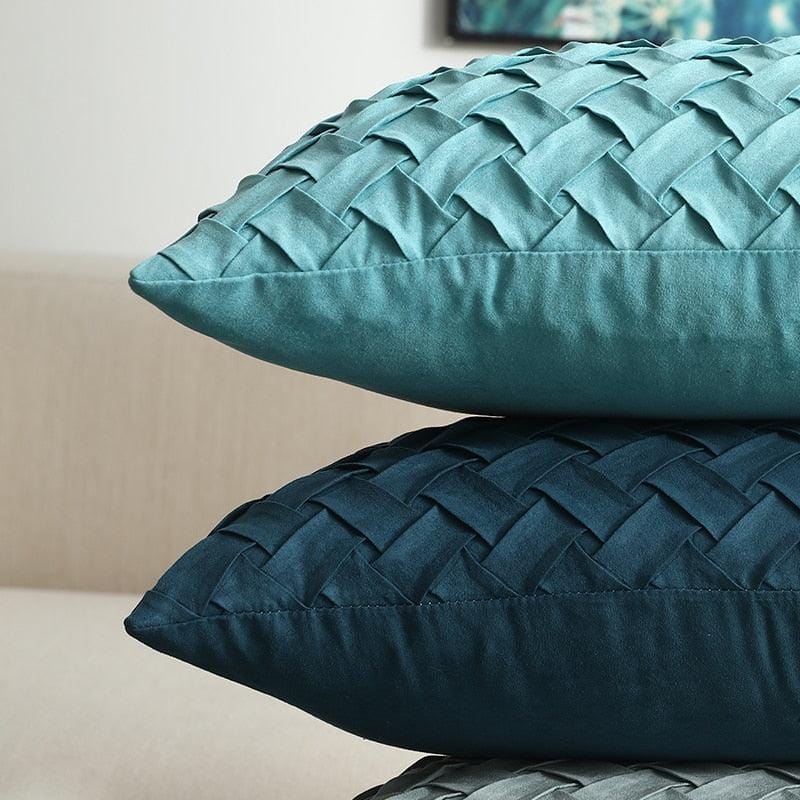 Blue Jewel Toned Faux Suede Woven Throw Pillow Covers | 45x45cm/30x50cm - Premium Cusion Cover - Just €20.95! Shop now at San Rocco Italia