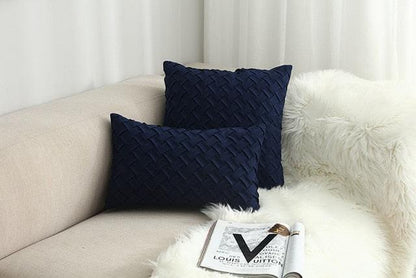 Blue Jewel Toned Faux Suede Woven Cushion Covers | 45x45cm/30x50cm -  www.sanroccoitalia.it - Cusion Cover