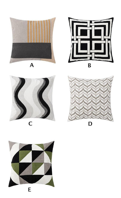 Geometric Embroidered Cushion Covers | 45x45 cm - Cusion Cover -  sanroccoitalia.it