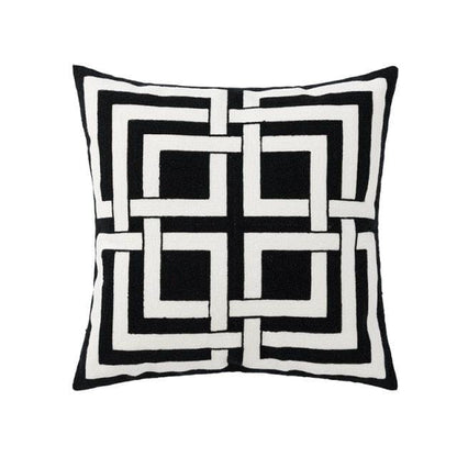 Geometric Embroidered Throw Pillow Covers | 45x45 cm - Premium Cusion Cover - Shop now at San Rocco Italia