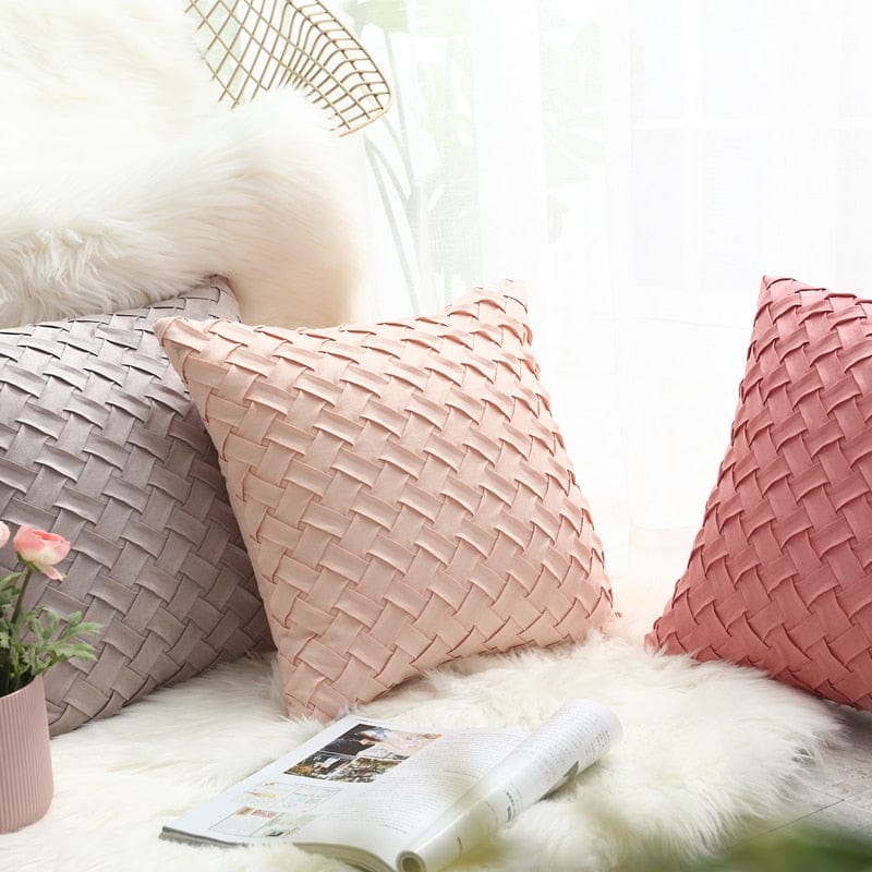 Soft Pastel Faux Suede Woven Throw Pillow Covers | 45x45cm/30x50cm - Premium Cusion Cover - Just €21.95! Shop now at San Rocco Italia