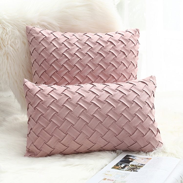 Soft Pastel Faux Suede Woven Throw Pillow Covers | 45x45cm/30x50cm - Premium Cusion Cover - Shop now at San Rocco Italia