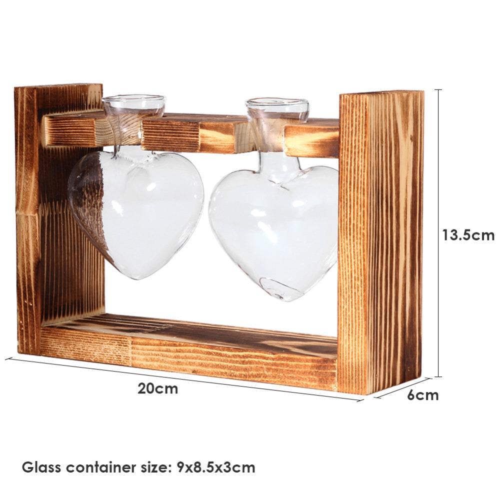 Tabletop Clear Glass and Wood Vases - Premium Decoration - Shop now at San Rocco Italia