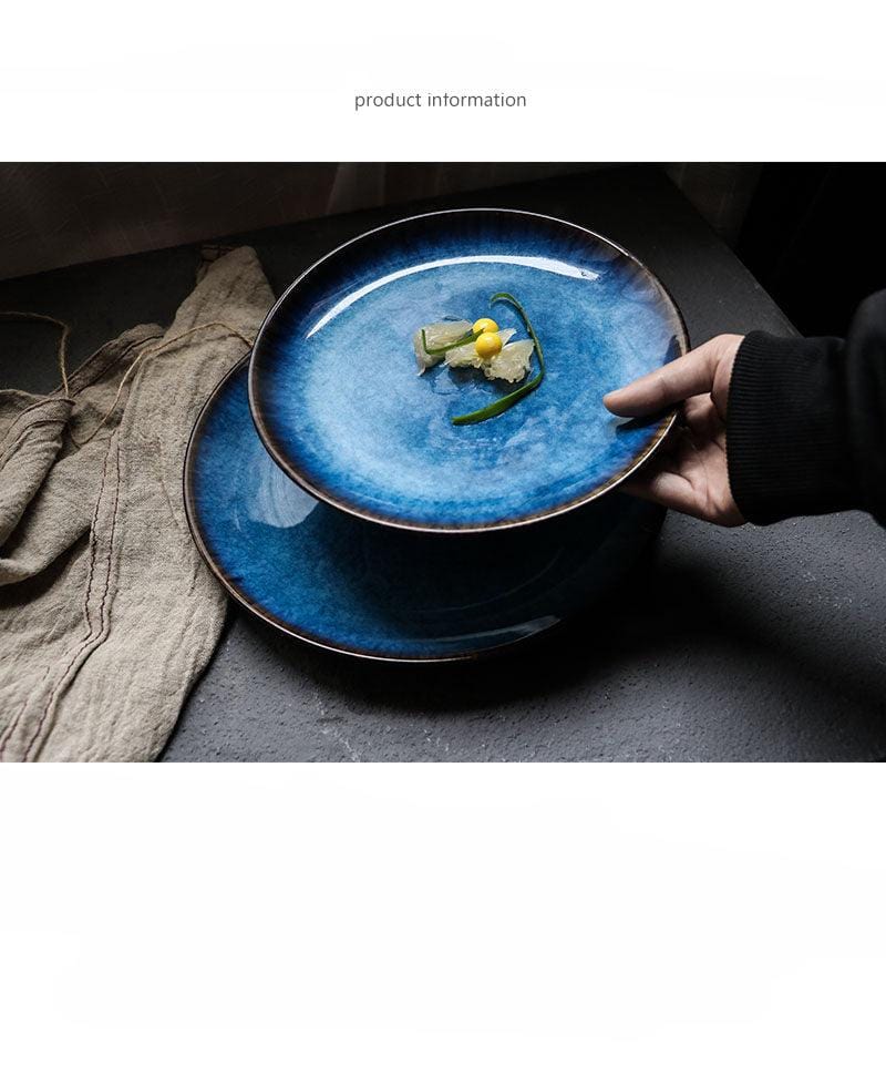 Deep Blue Ceramic Plates - 7, 8, 9 and 10-inch - Premium Dinnerware - Just €32.95! Shop now at San Rocco Italia