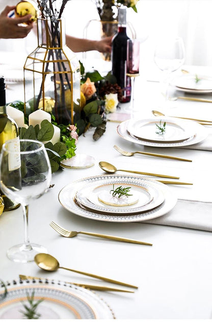 White and Gold/Silver Plates for Special Occasions or Events - Premium Dinnerware - Shop now at San Rocco Italia