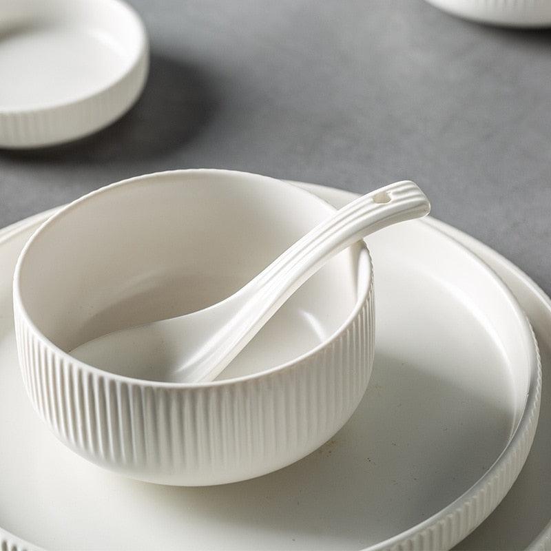Japanese Style Matte Dinnerware - White and Black - Dinnerware -  sanroccoitalia.it