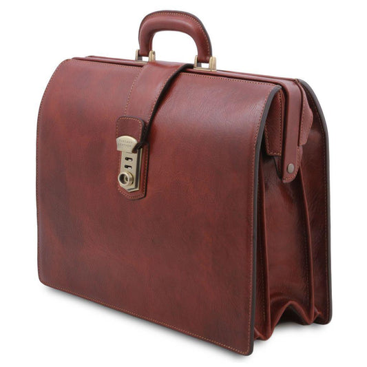 Doctor bags Canova - Leather doctor bag briefcase 3 compartments | TL141826 San Rocco Italia