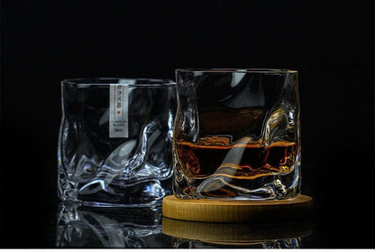 Japanese Style Edo Crystal Crumpled Paper Whisky Glass - Premium drinkware - Shop now at San Rocco Italia