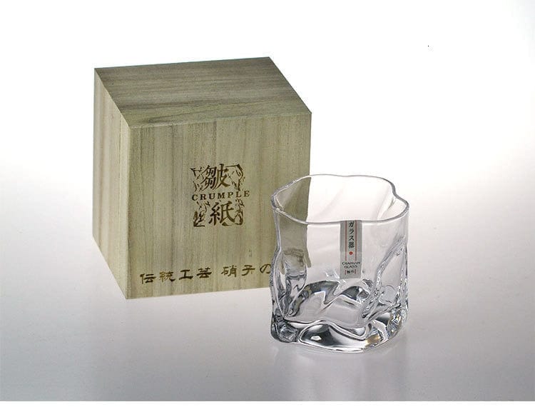 Japanese Style Edo Crystal Crumpled Paper Whisky Glass - Premium drinkware - Shop now at San Rocco Italia