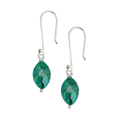 Chrysocolla Drop Earrings + Sterling Silver Hooks - Premium Earrings - Just €98.95! Shop now at San Rocco Italia