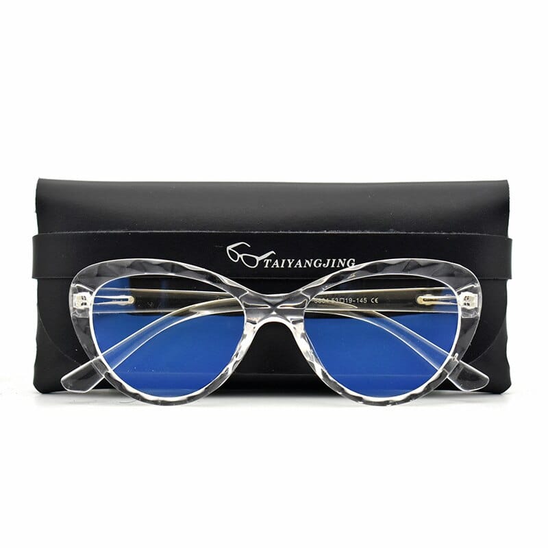 Cat Eye Blue Light Glasses With Case - San Rocco Italia