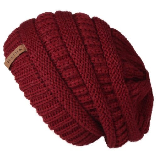 Fleece Lined Winter Knitted Slouchy Beanie Hat - Premium  - Shop now at San Rocco Italia