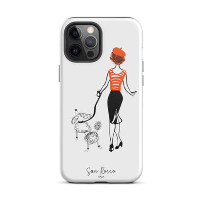 Girl with French Poodle Tough iPhone Case -  - San Rocco Italia