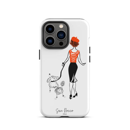 Girl with French Poodle Tough iPhone Case -  - San Rocco Italia
