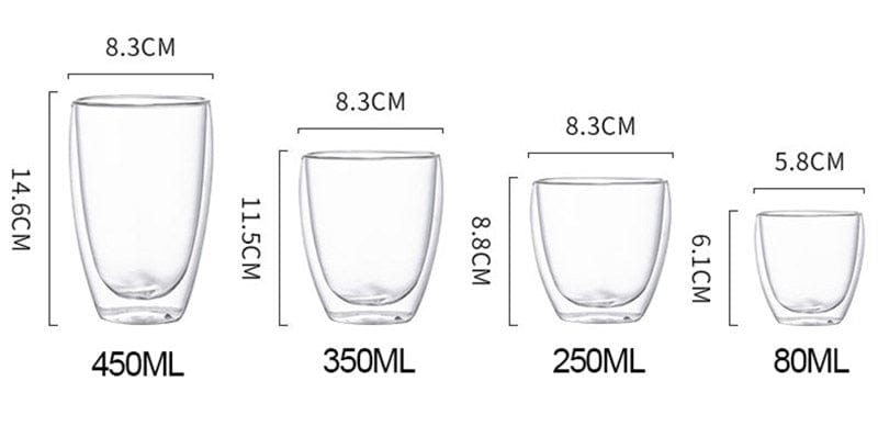 Double Walled Glasses | 80/150/250/350/450 ml - Premium Glassware - Shop now at San Rocco Italia