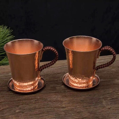 Hammered Copper Cups with Lid -  - San Rocco Italia